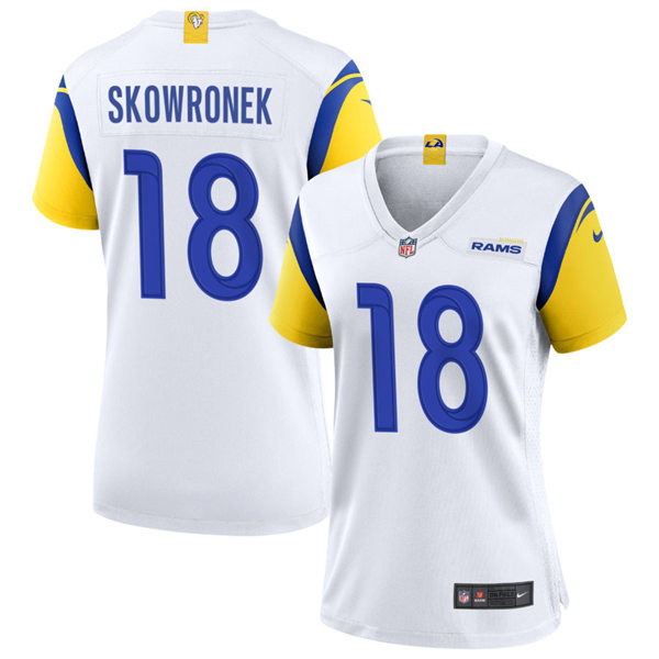 Womens Los Angeles Rams #18 Ben Skowronek 2021 Nike White Modern Throwback Jersey