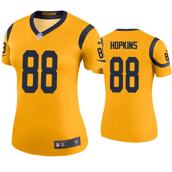 Womens Los Angeles Rams #88 Brycen Hopkins Nike Gold Color Rush Jersey
