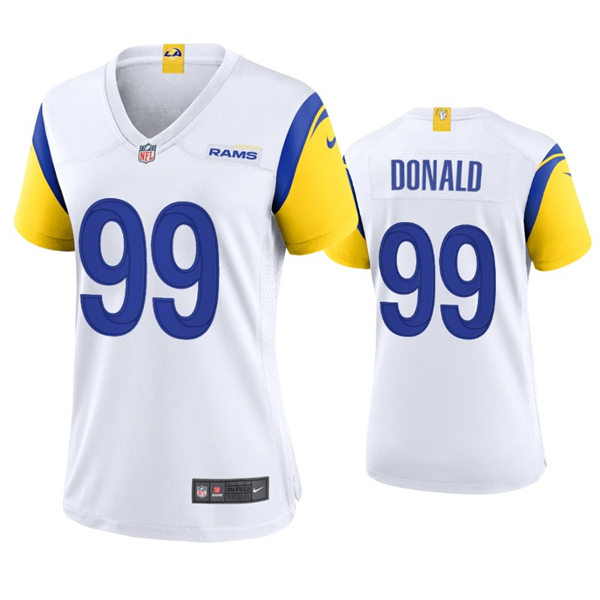 Womens Los Angeles Rams #99 Aaron Donald 2021 Nike White Modern Throwback Jersey