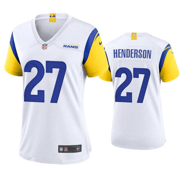 Womens Los Angeles Rams #27 Darrell Henderson 2021 Nike White Modern Throwback Jersey