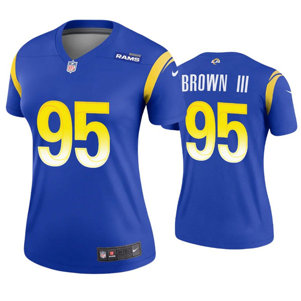 Womens Los Angeles Rams #95 Bobby Brown III Nike Royal Limited Jersey