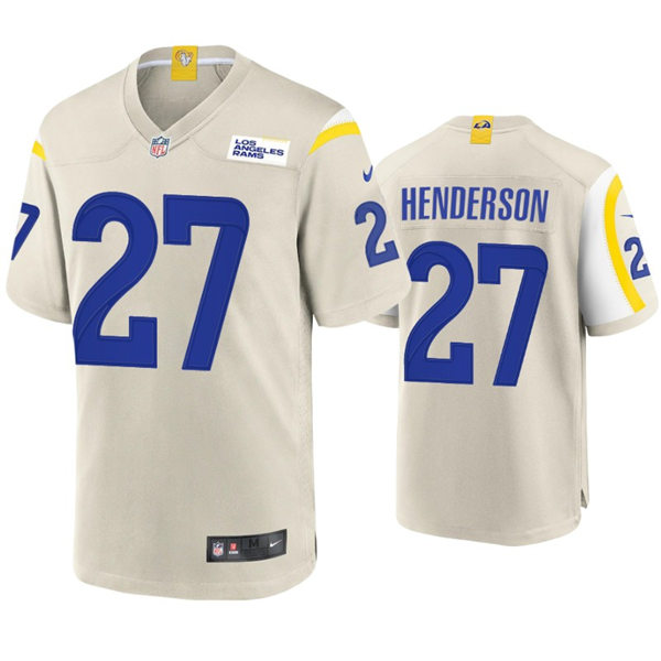 Mens Los Angeles Rams #27 Darrell Henderson Nike Bone Vapor Untouchable Limited Jersey