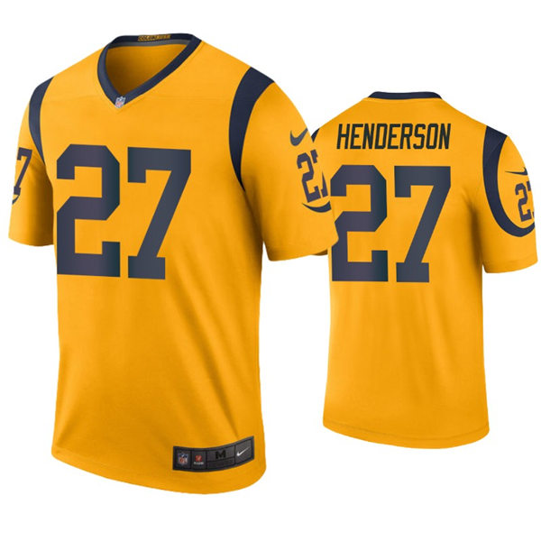 Mens Los Angeles Rams #27 Darrell Henderson Nike Gold Color Rush Limited Jersey