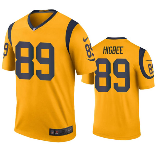 Mens Los Angeles Rams #89 Tyler Higbee Nike Gold Color Rush Limited Jersey