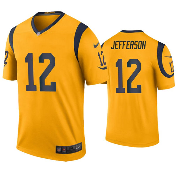Mens Los Angeles Rams #12 Van Jefferson Nike Gold Color Rush Limited Jersey