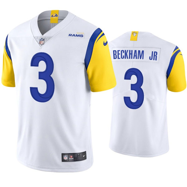 Mens Los Angeles Rams #3 Odell Beckham Jr. Nike 2021 White Modern Throwback Vapor Limited Jersey