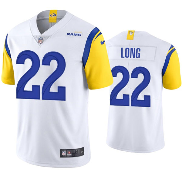 Mens Los Angeles Rams #22 David Long Jr Nike 2021 White Modern Throwback Vapor Limited Jersey