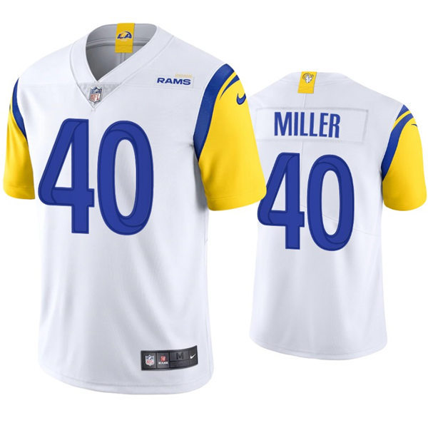 Mens Los Angeles Rams #40 Von Miller Nike 2021 White Modern Throwback Vapor Limited Jersey