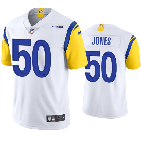 Mens Los Angeles Rams #50 Ernest Jones Nike 2021 White Modern Throwback Vapor Limited Jersey
