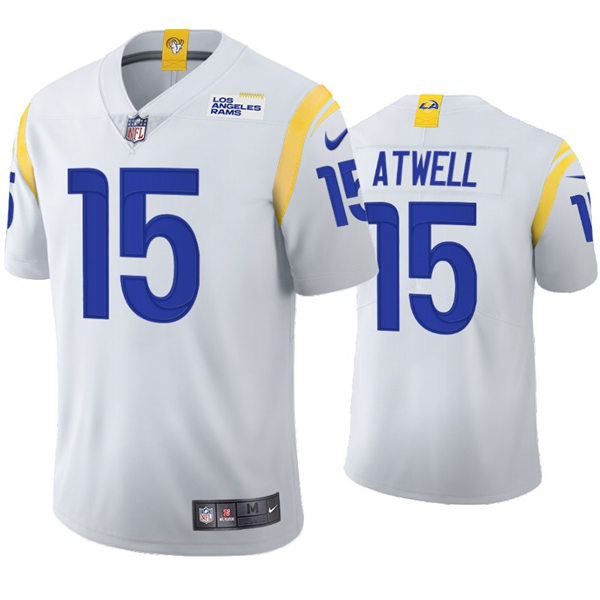 Mens Los Angeles Rams #15 Tutu Atwell Nike Whie Away Vapor Untouchable Limited Jersey
