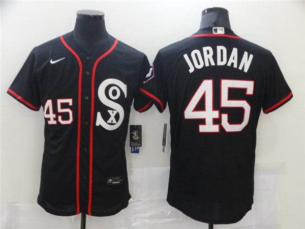 Mens Chicago White Sox Retired Player #45 Michael Jordan Nike Black Fashionl Jersey