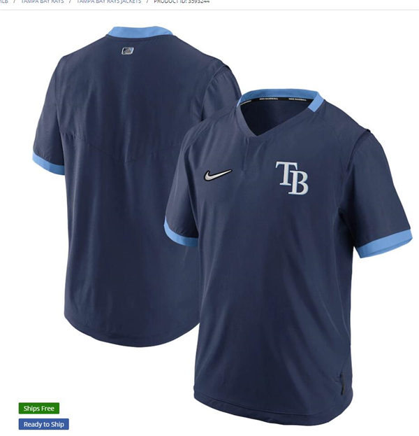 Mens Tampa Bay Rays Custom Nike Navy Pullover Collection Jersey