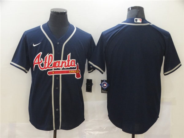 Men's Atlanta Braves Blank Nike Navy Alternate Cool Base Team Jersey 