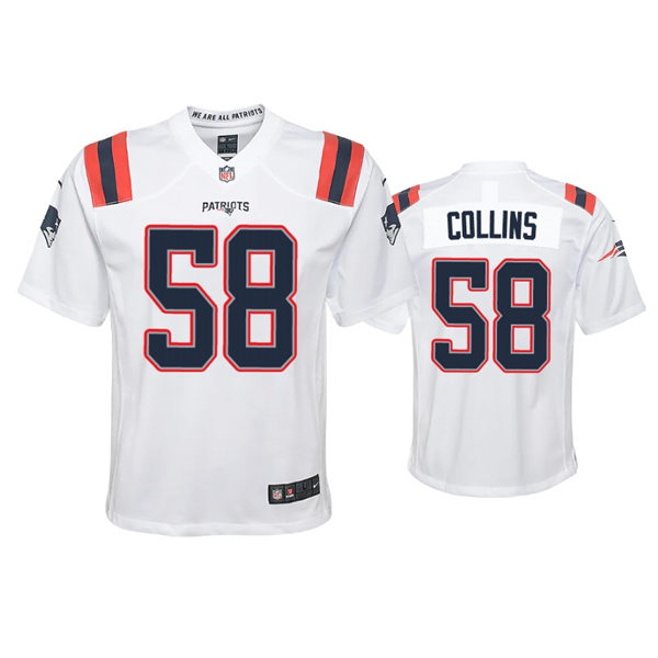 Youth New England Patriots #58 Jamie Collins Nike White Limited Jersey 