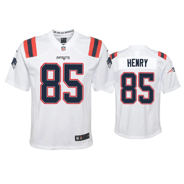 Youth New England Patriots #85 Hunter Henry Nike White Limited Jersey 