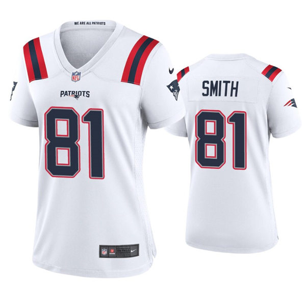 Womens New England Patriots #81 Jonnu Smith Nike White Limited Jersey 