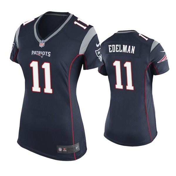 Womens New England Patriots #11 Julian Edelman Nike Navy Retro Limited Jersey 