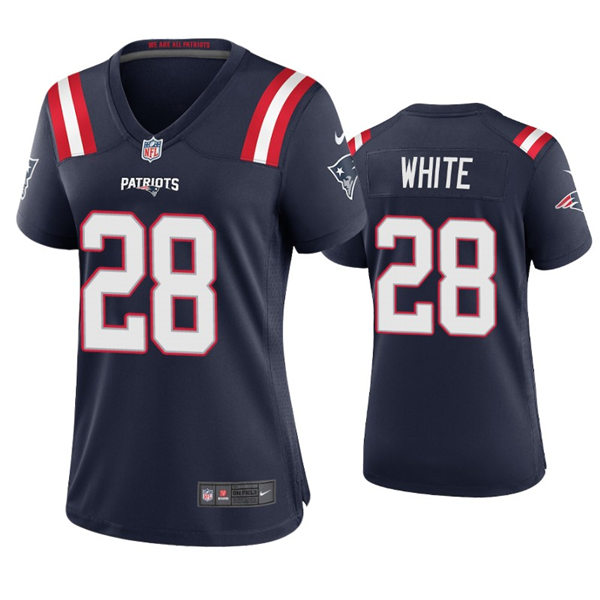 Womens New England Patriots #28 James White Nike Navy Limited Jersey