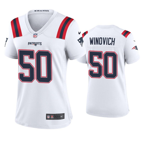 Womens New England Patriots #50 Chase Winovich Nike White Limited Jersey 