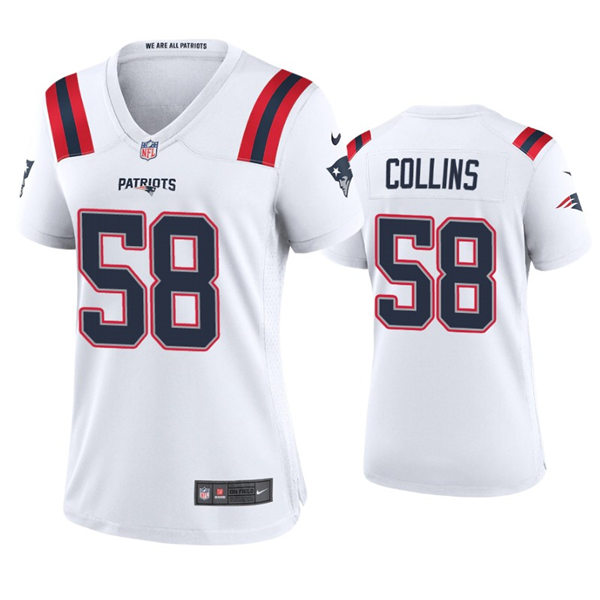 Womens New England Patriots #58 Jamie Collins Nike White Limited Jersey 