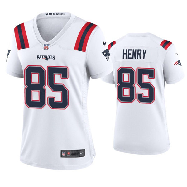 Womens New England Patriots #85 Hunter Henry Nike White Limited Jersey 