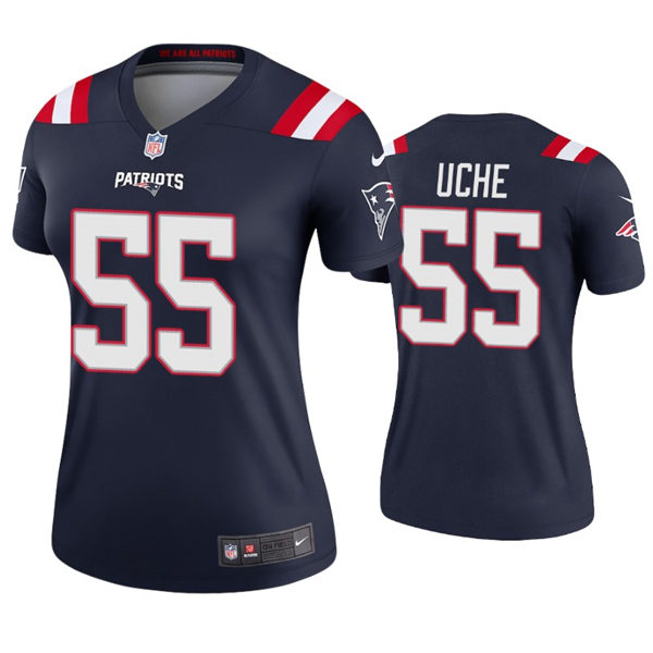 Womens New England Patriots #55 Josh Uche Nike Navy Limited Jersey