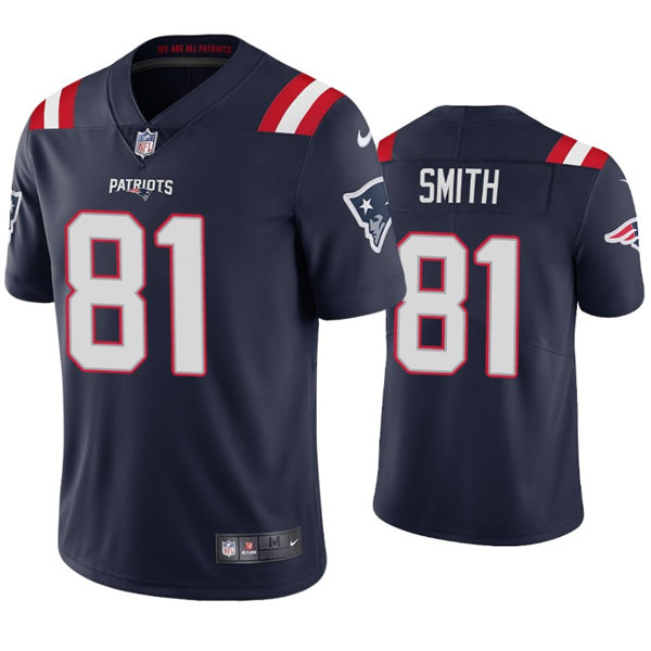 Mens New England Patriots #81 Jonnu Smith Nike Navy Vapor Untouchable Limited Jersey