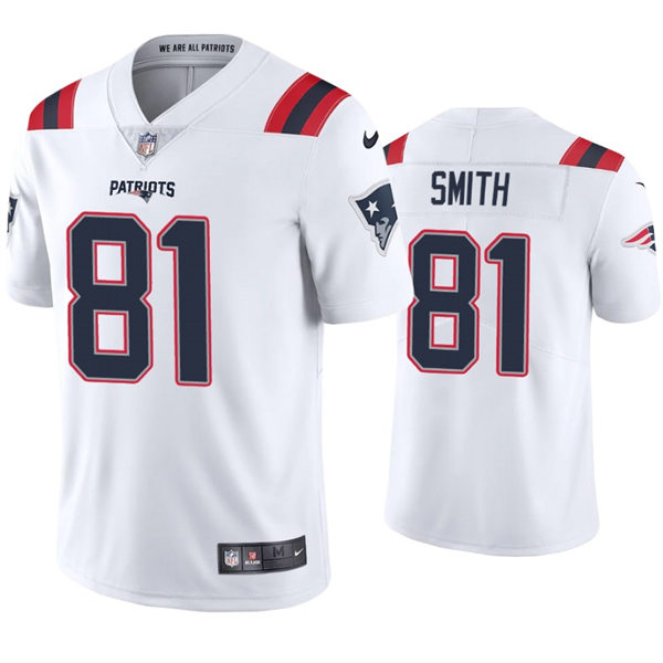 Mens New England Patriots #81 Jonnu Smith Nike White Vapor Untouchable Limited Jersey 