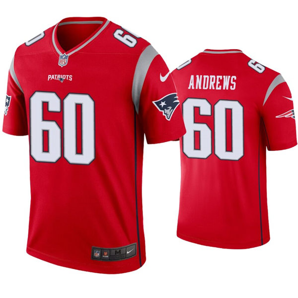 Mens New England Patriots #60 David Andrews Nike Red Inverted Legend Jersey