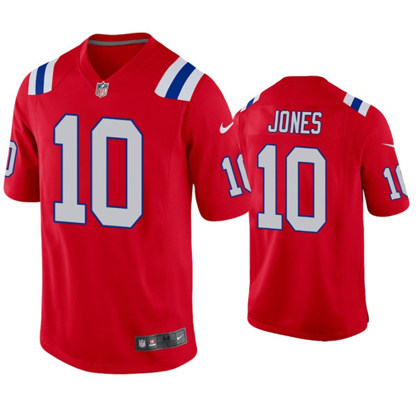 Mens New England Patriots #10 Mac Jones Nike Red Alternate Vapor Limited Jersey