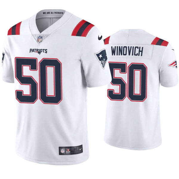 Mens New England Patriots #50 Chase Winovich Nike White Vapor Untouchable Limited Jersey 
