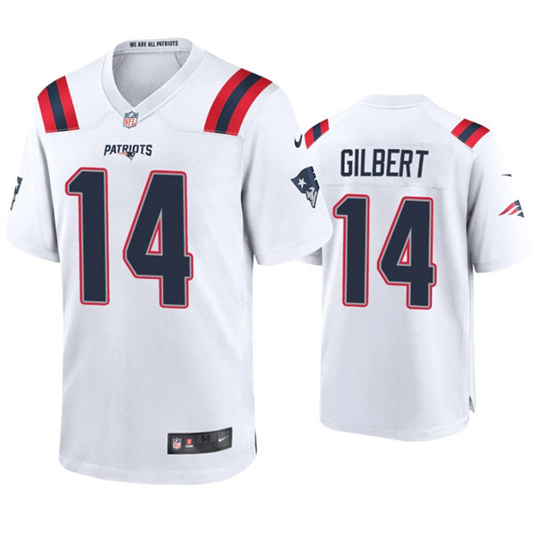 Mens New England Patriots #14 Garrett Gilbert Nike White Vapor Untouchable Limited Jersey 