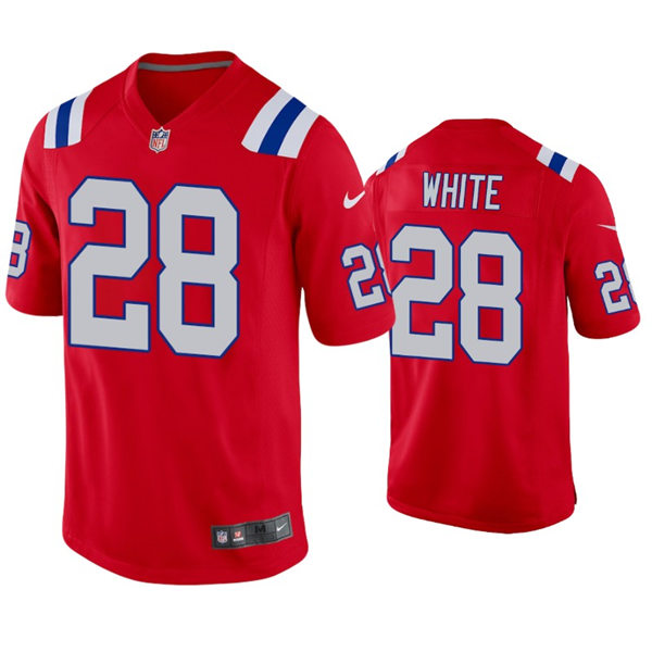 Mens New England Patriots #28 James White Nike Red Alternate Vapor Limited Jersey