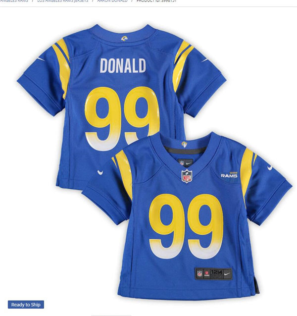 Toddler Los Angeles Rams #99 Aaron Donald Nike Royal Game Jersey