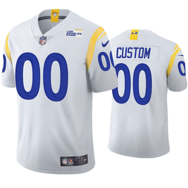 Mens Los Angeles Rams Custom Nike Whie Away Vapor Untouchable Limited Jersey