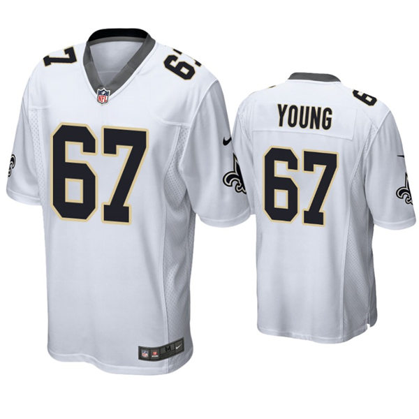 Youth New Orleans Saints #67 Landon Young Nike White Limited Jersey