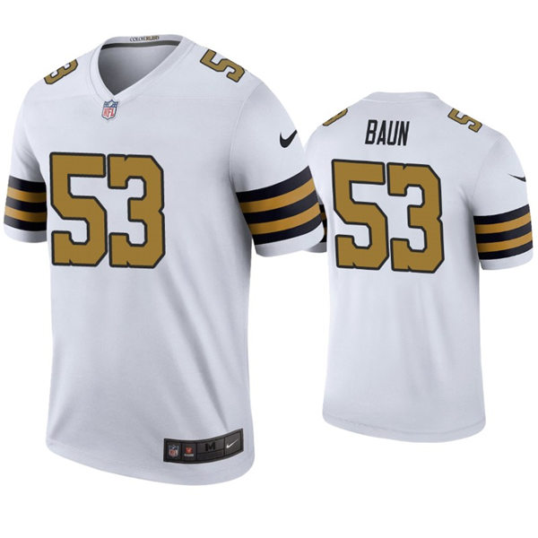 Youth New Orleans Saints #53 Zack Baun Nike White Color Rush Jersey