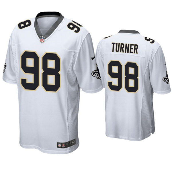 Youth New Orleans Saints #98 Payton Turner Nike White Limited Jersey