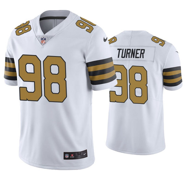 Mens New Orleans Saints #98 Payton Turner Nike White Color Rush Legend Player Jersey