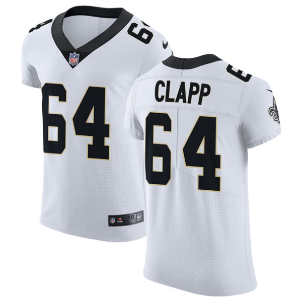 Mens New Orleans Saints #64 Will Clapp Nike White Vapor Untouchable Limited Jersey 