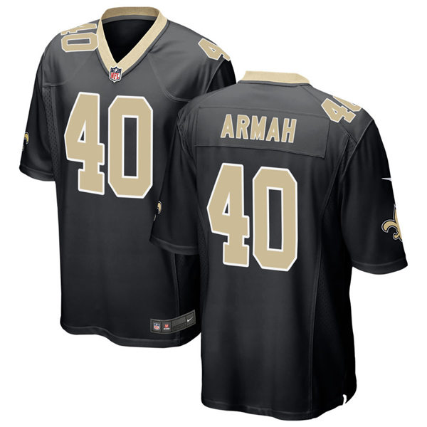 Mens New Orleans Saints #40 Alexander Armah Nike Black Vapor Untouchable Limited Jersey