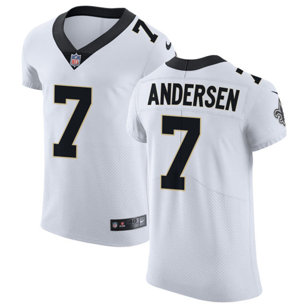 Mens New Orleans Saints Retired Player #7 Morten Andersen Nike White Vapor Untouchable Limited Jersey 
