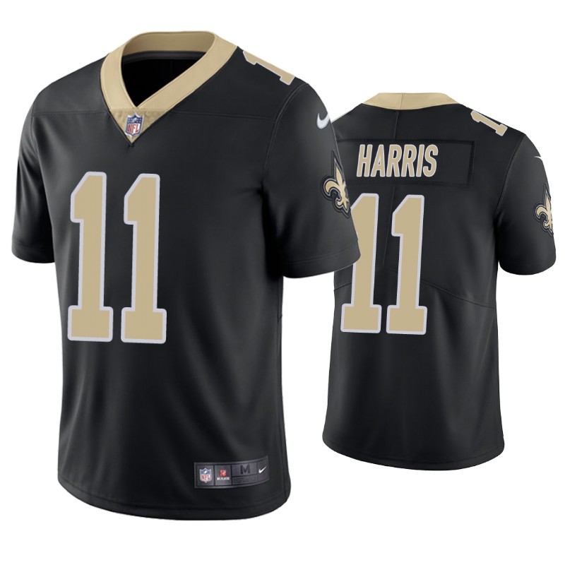 Mens New Orleans Saints #11 Deonte Harris Nike Black Vapor Untouchable Limited Jersey