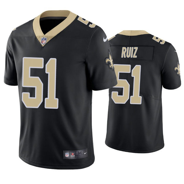 Mens New Orleans Saints #51 Cesar Ruiz Nike Black Vapor Untouchable Limited Jersey