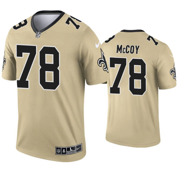Mens New Orleans Saints #78 Erik McCoy Nike Gold Inverted Legend Jersey