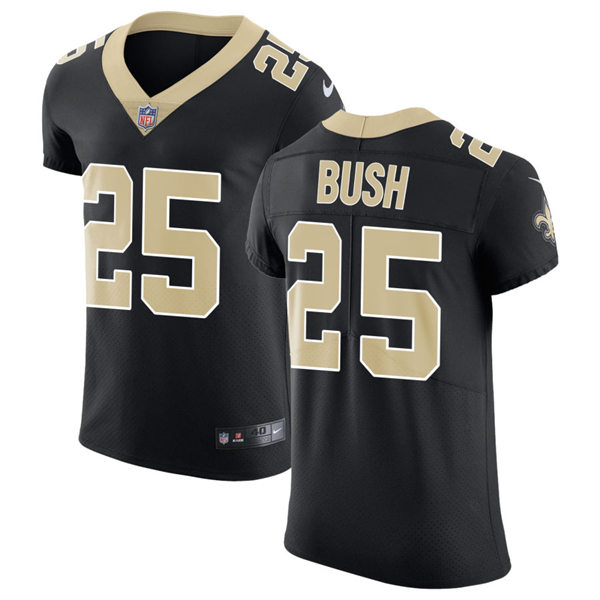 Mens New Orleans Saints Retired Player #25 Reggie Bush Nike Black  Vapor Untouchable Limited Jersey