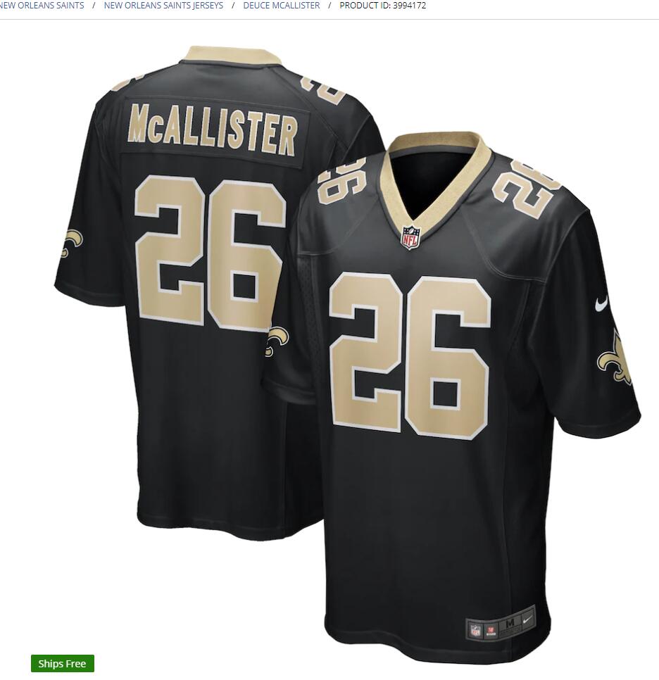 Mens New Orleans Saints Retired Player #26 Deuce McAllister Nike Black Vapor Untouchable Limited Jersey