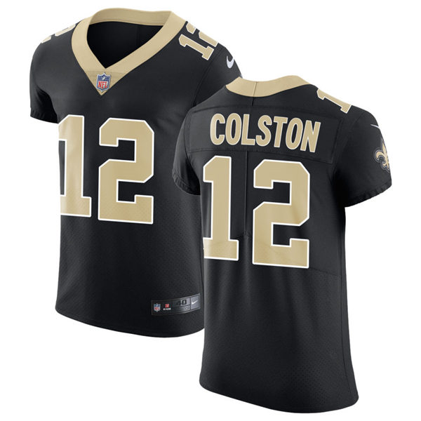 Mens New Orleans Saints Retired Player #12 Marques Colston Nike Black Vapor Untouchable Limited Jersey