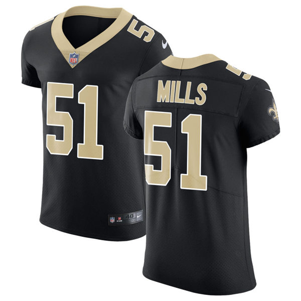 Mens New Orleans Saints Retired Player #51 Sam Mills Nike Black Vapor Untouchable Limited Jersey