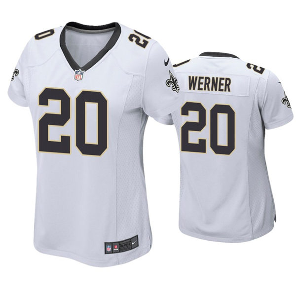 Womens New Orleans Saints #20 Pete Werner Nike White Limited Jersey